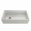 Bocchi Contempo Workstation Apron Front Fireclay 36 in. Single Bowl Kitchen Sink in White 1505-001-0120